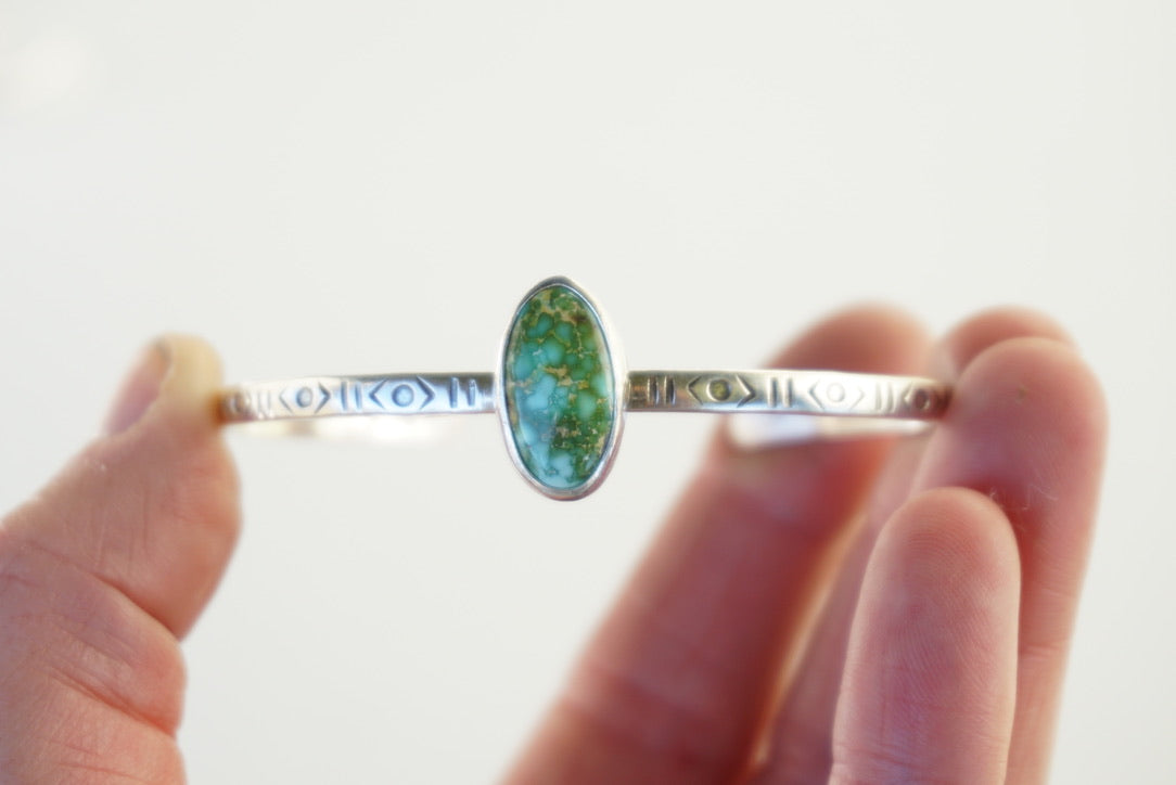 Stamped Cuff Bracelet (Turquoise Mountain)