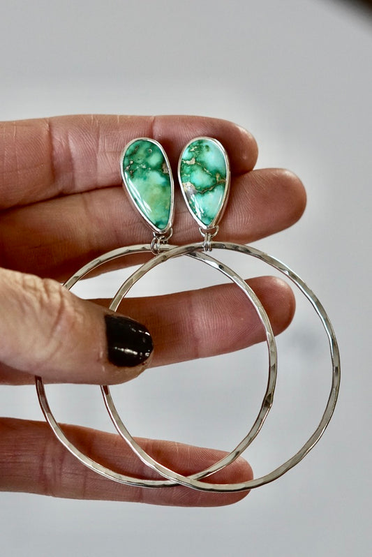 Hammered Organic Hoops (Verde Valley)