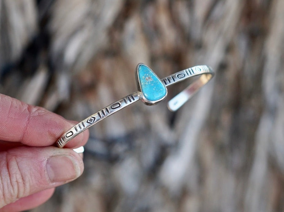 Stamped Cuff Bracelet (Turquoise Mountain)