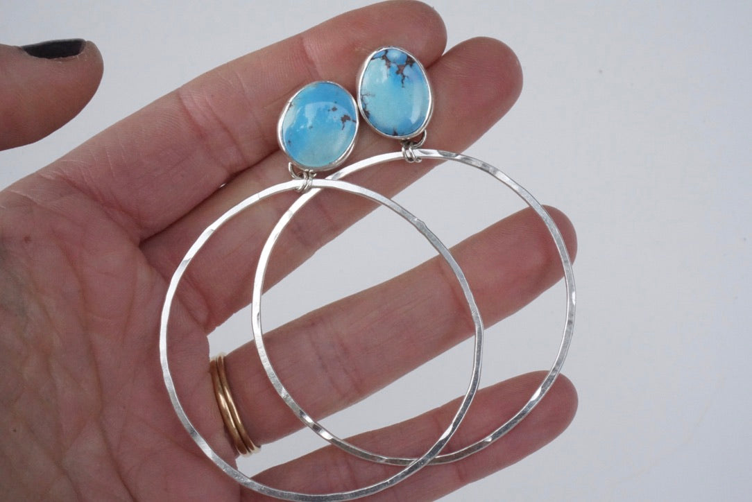 Hammered Organic Hoops (Golden Hill)