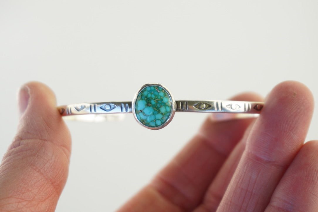 Stamped Cuff Bracelet (Turquoise Mountain)