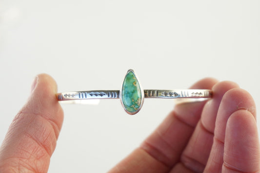 Stamped Cuff Bracelet (Turquoise Mountain)