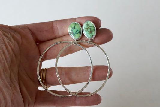 Hammered Organic Hoops (Verde Valley)