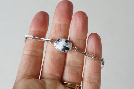 Cable Chain Adjustable Bracelet (White Buffalo)