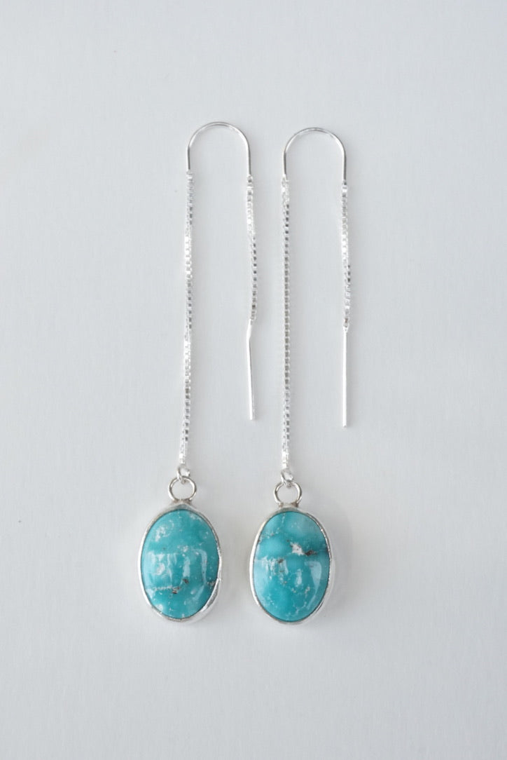 Turquoise Threader Earring (White Water)