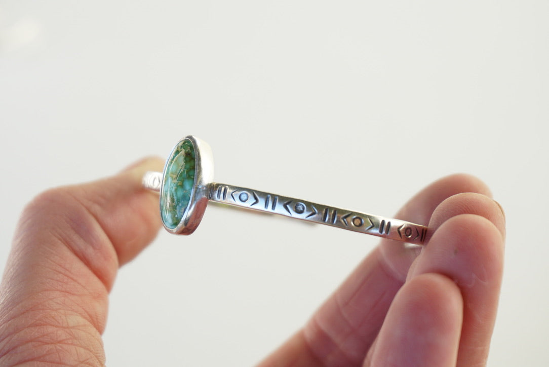 Stamped Cuff Bracelet (Turquoise Mountain)