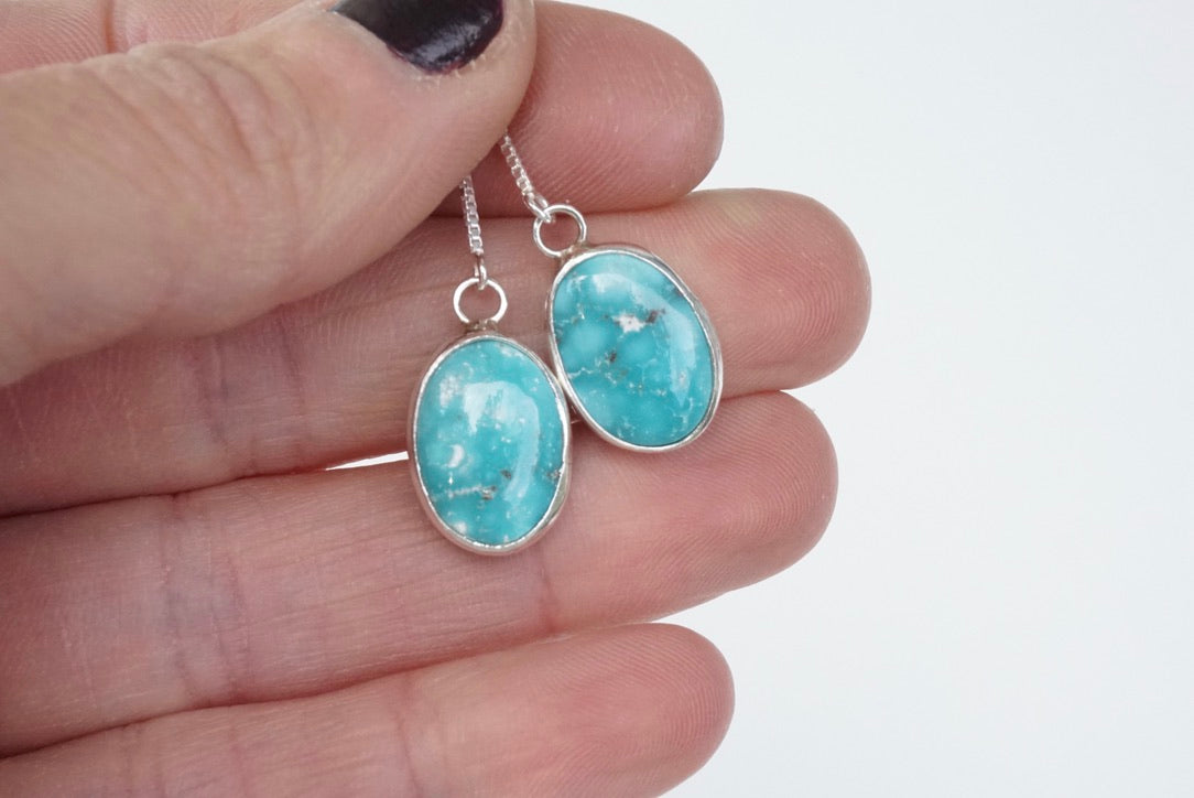 Turquoise Threader Earring (White Water)
