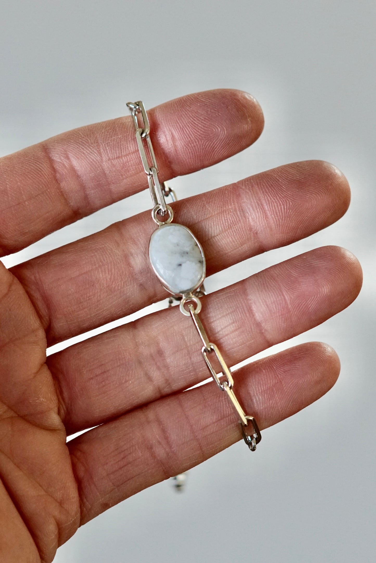 Cable Chain Adjustable Bracelet (Whtie Buffalo)