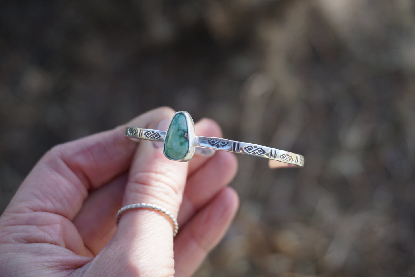 Stamped Silver Cuff (Sonoran Gold)