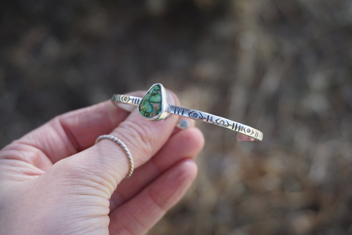 Stamped Silver Cuff (Sonoran Gold)