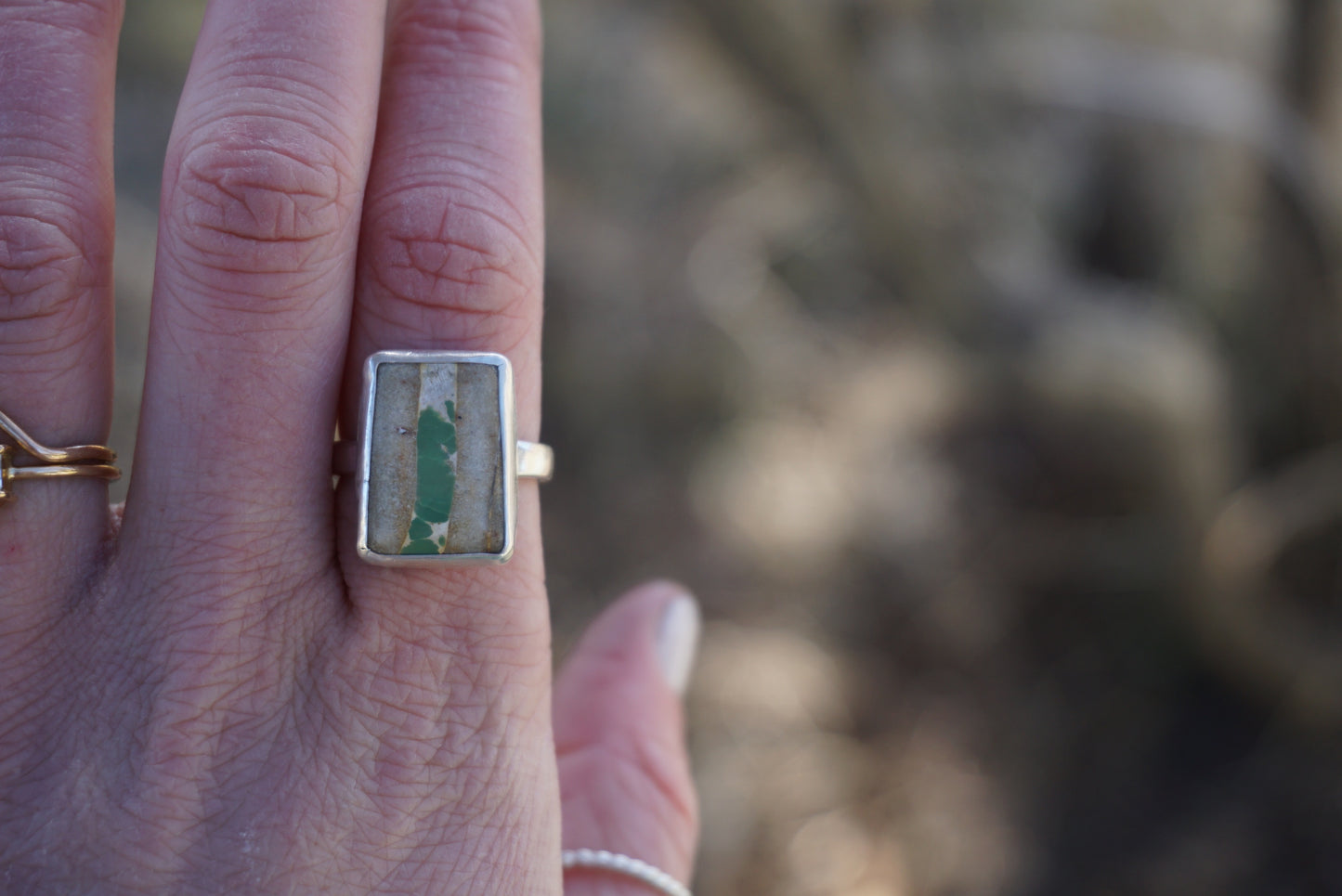 Silver & Turquoise Ring (size 7.5)
