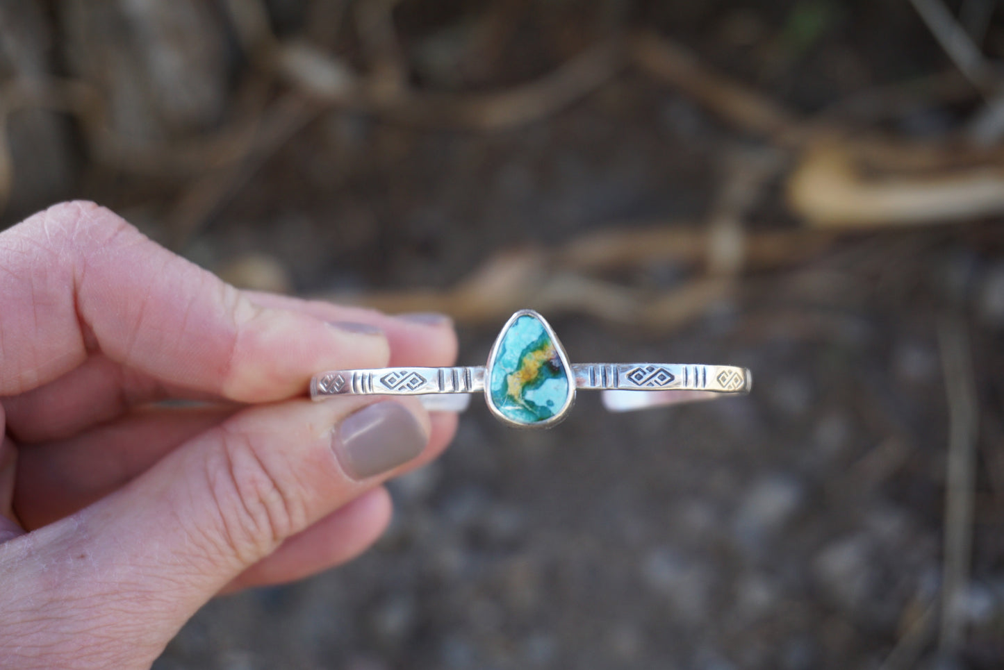 Stamped Cuff (White Water)