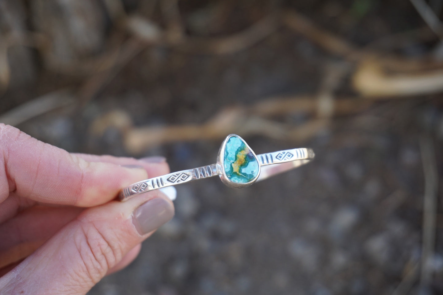 Stamped Cuff (White Water)