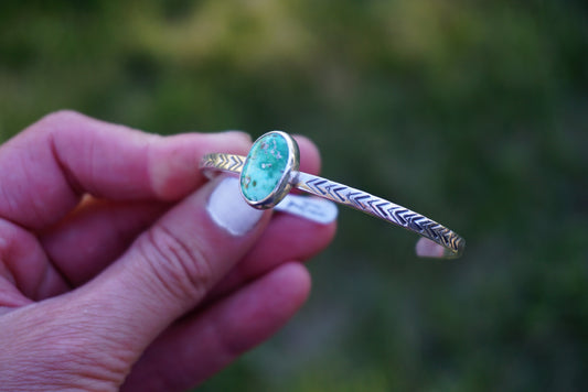 Stamped Cuff Bracelet (Emerald Valley)