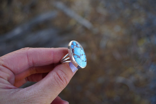 Sterling Silver & Golden Hill Turquoise Ring (Size 6.5)