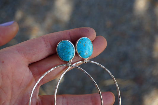 Hammered Organic Hoops (Kingman)