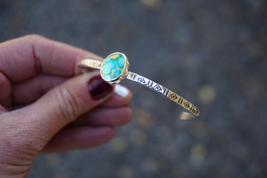 Stamped Cuff Bracelet (Sonoran Gold)