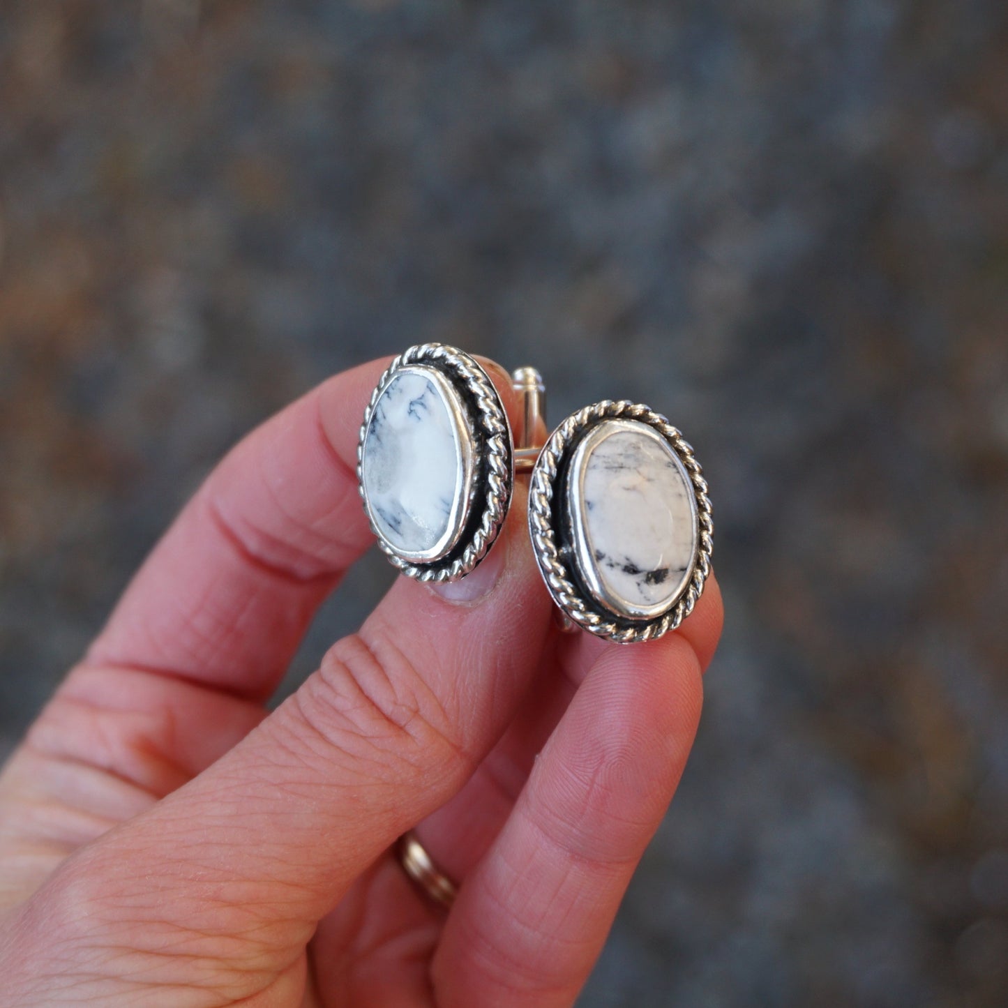 Turquoise Cufflink (White Buffalo)