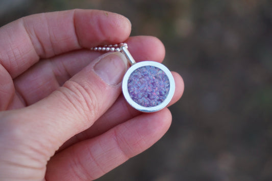 Inlay Pendant (Lavender Opal)