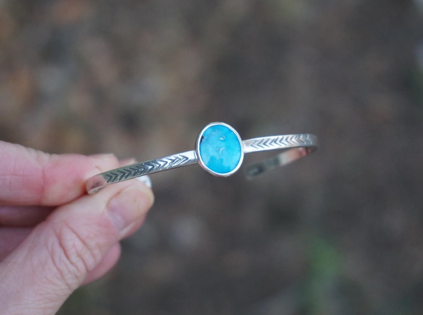 Stamped Cuff Bracelet (Sleeping Beauty)