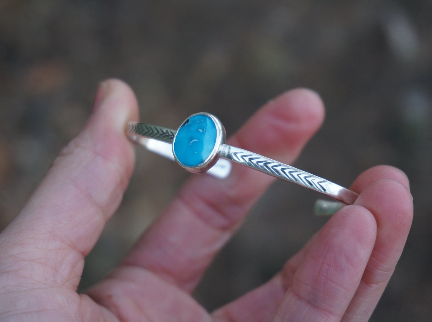 Stamped Cuff Bracelet (Sleeping Beauty)