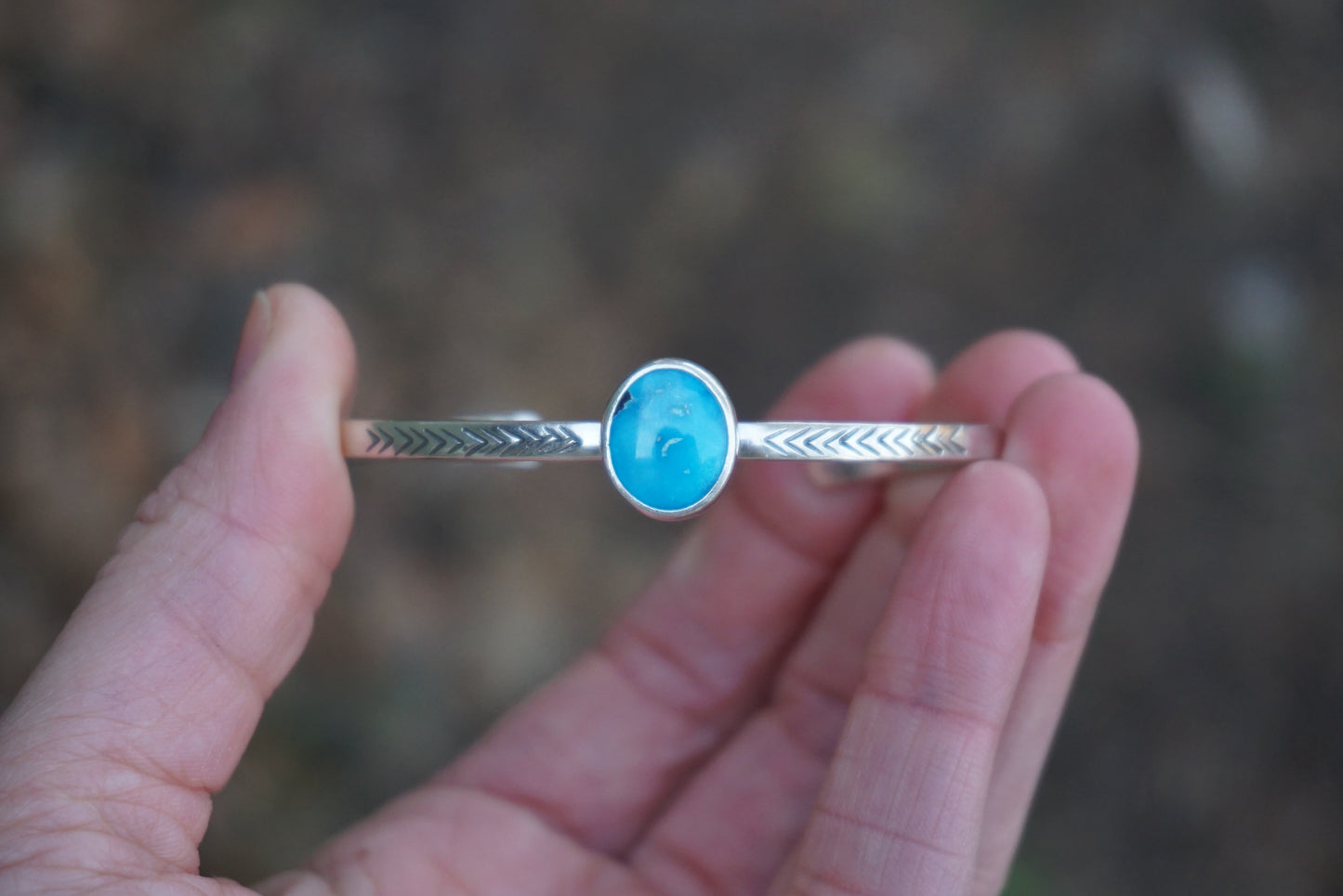 Stamped Cuff Bracelet (Sleeping Beauty)