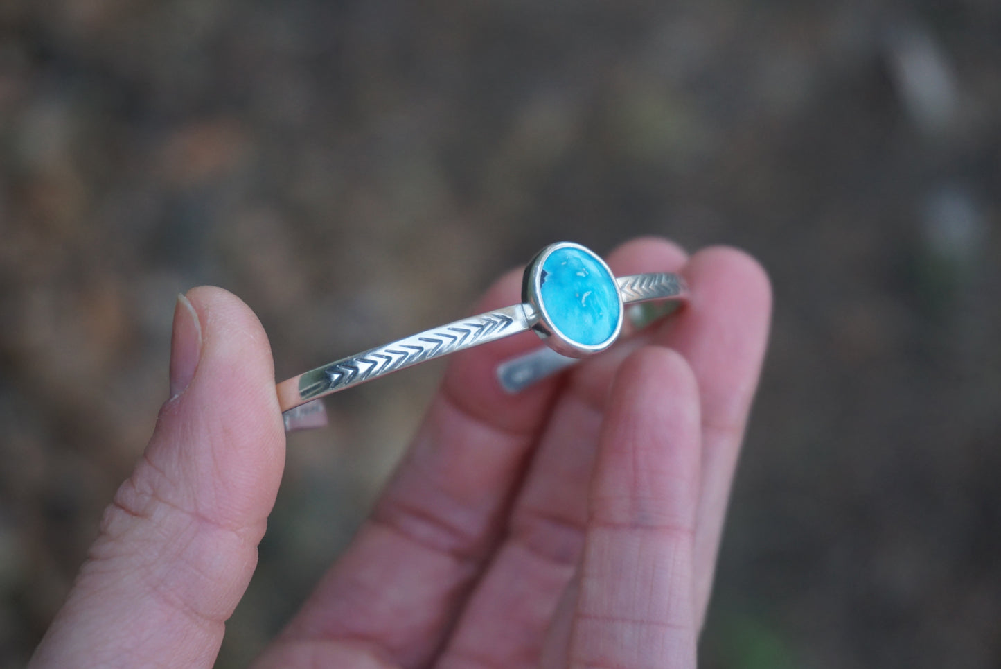 Stamped Cuff Bracelet (Sleeping Beauty)
