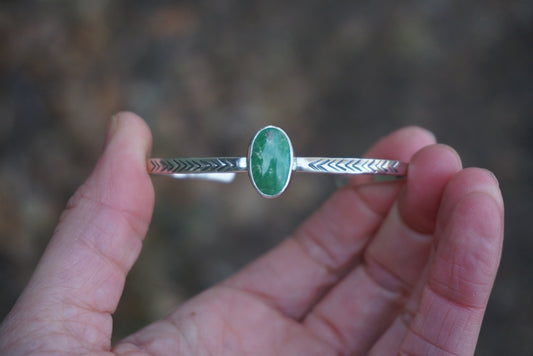 Stamped Cuff Bracelet (Emerald Valley)