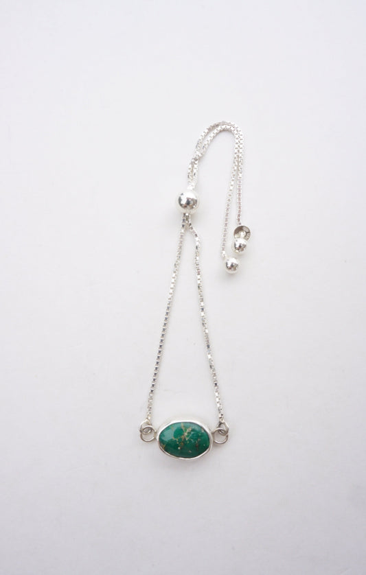 Box Chain Adjustable Bracelet (Emerald Valley)