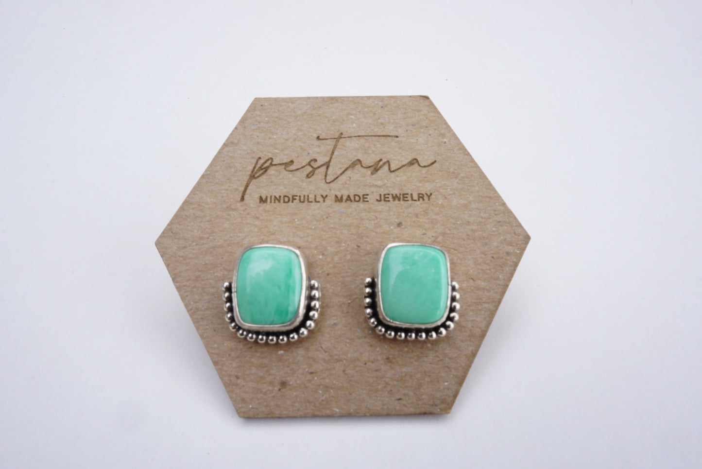 Stud Earrings (Lucien Variscite)
