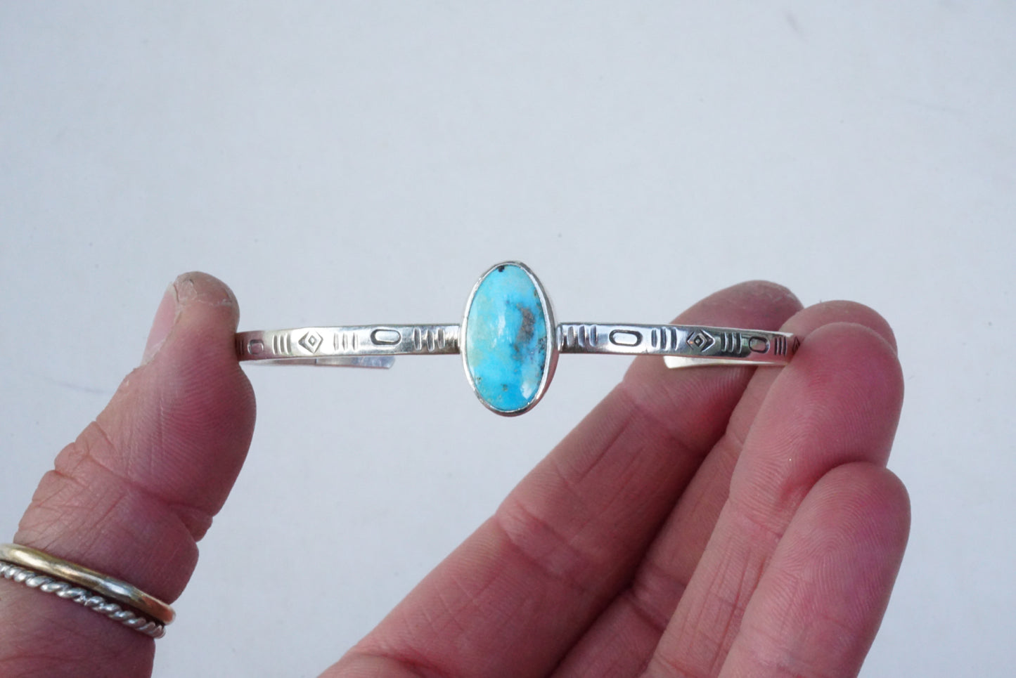 Stamped Cuff Bracelet (Turquoise Mountain)