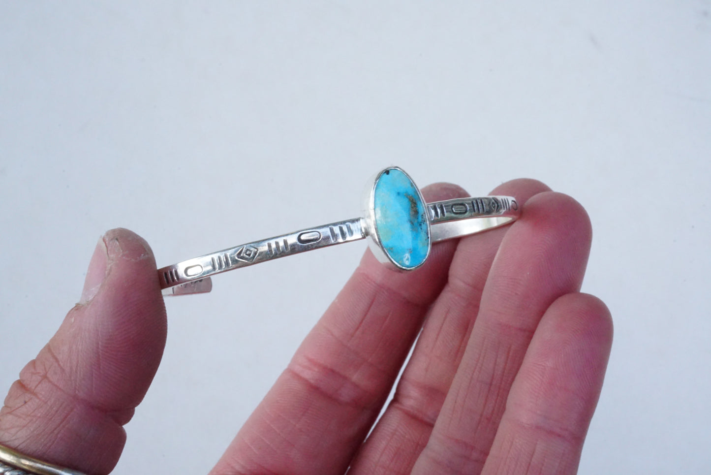 Stamped Cuff Bracelet (Turquoise Mountain)