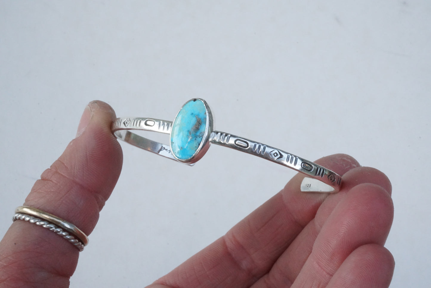 Stamped Cuff Bracelet (Turquoise Mountain)