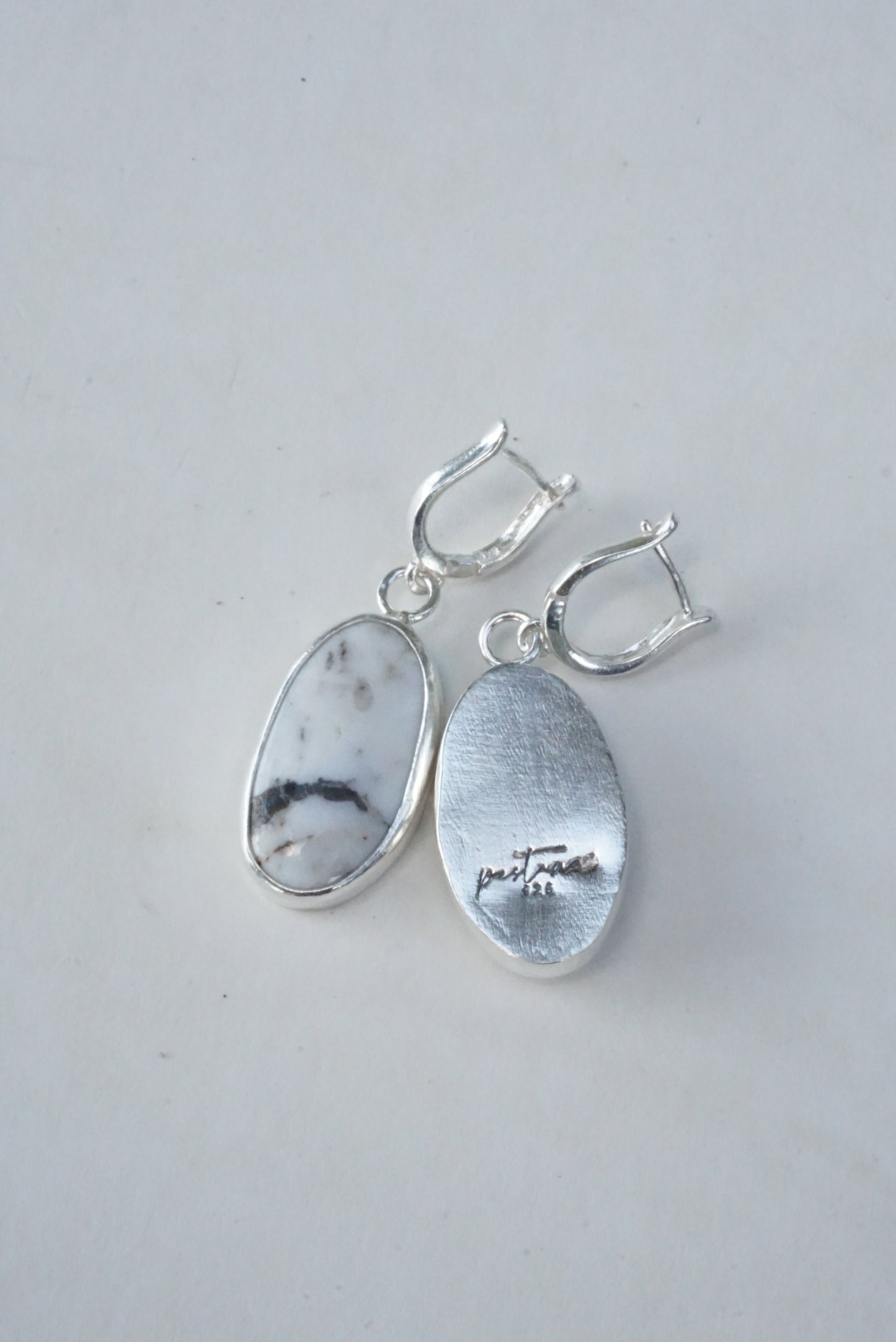 White Buffalo Lever-Back Earrings