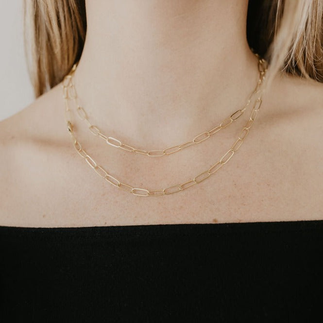14/20 Yellow Gold Filled Paperclip Necklace