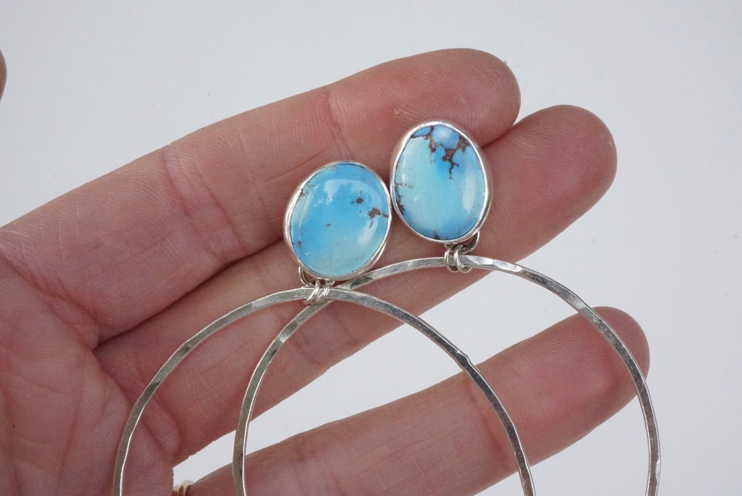 Hammered Organic Hoops (Golden Hill)