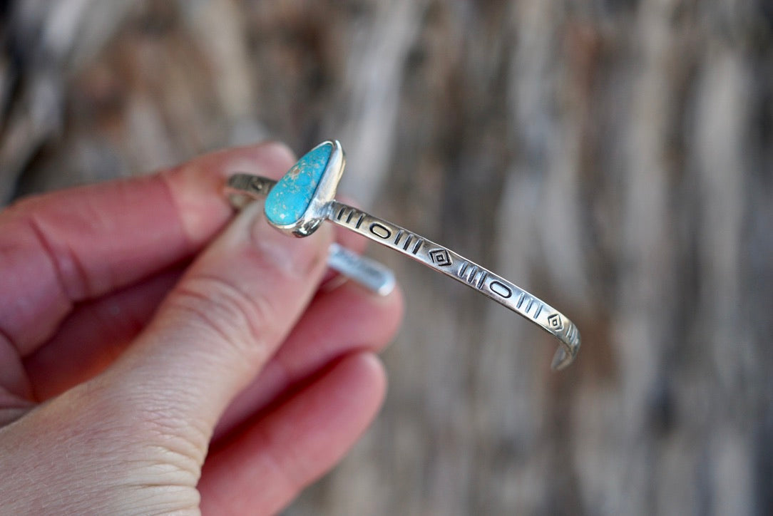 Stamped Cuff Bracelet (Turquoise Mountain)