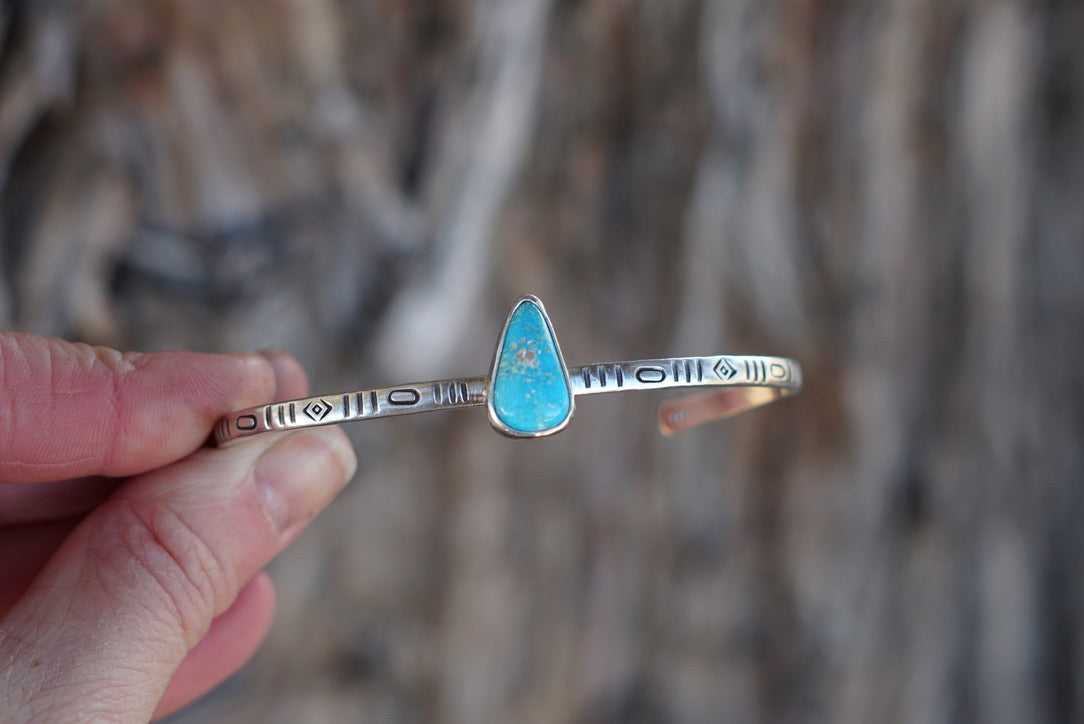 Stamped Cuff Bracelet (Turquoise Mountain)