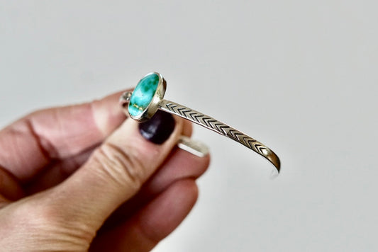 Stamped Cuff Bracelet (White Water)