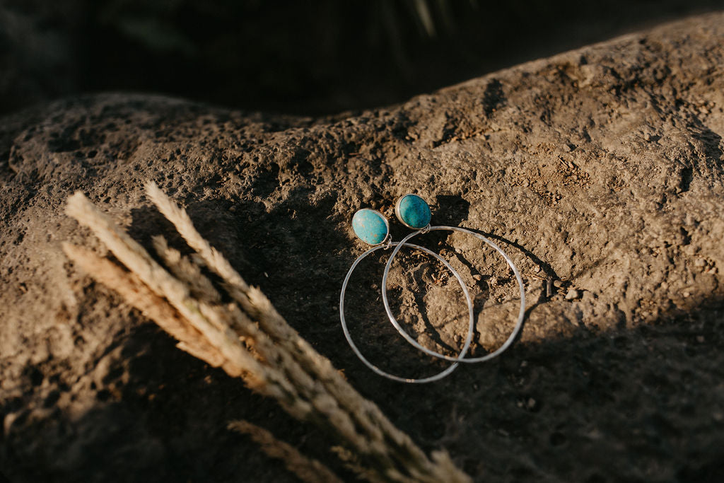 Hammered Organic Hoops (Kingman)