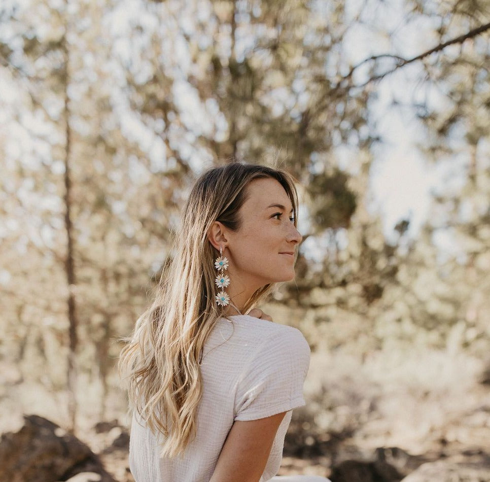 Daisy Drop Statement Earrings