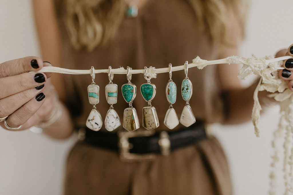 Royston Ribbon & White Buffalo Lever-Back Earrings