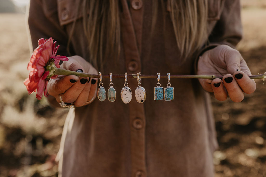 White Buffalo Lever-Back Earrings