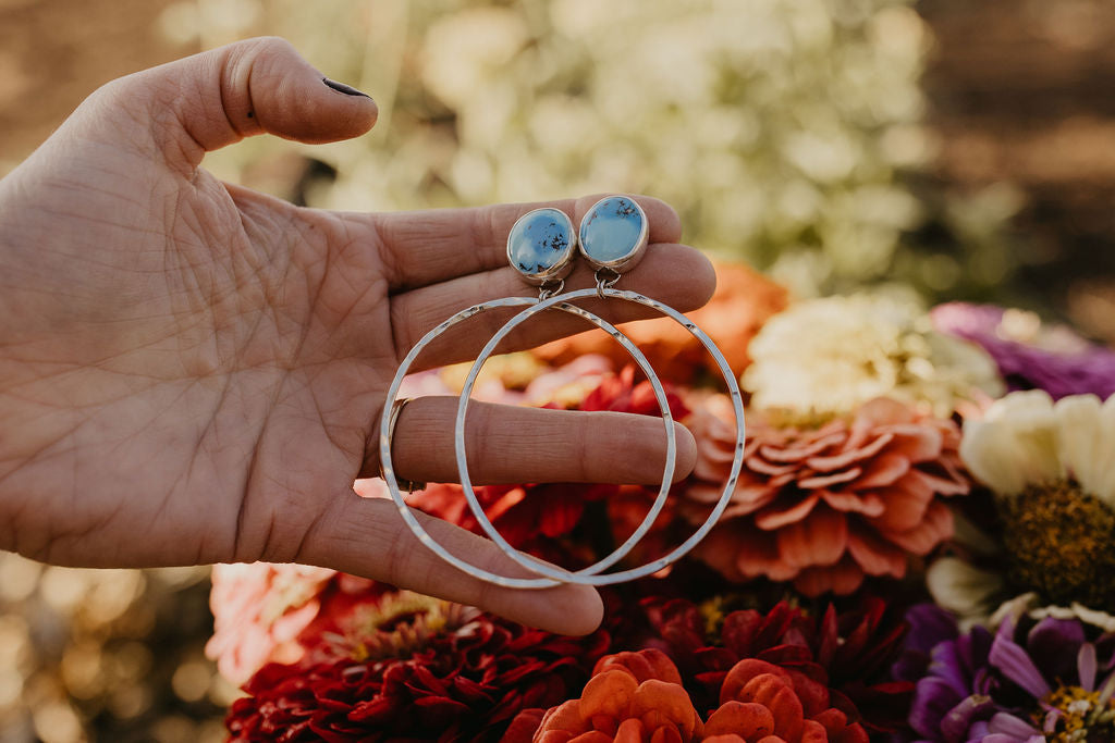 Hammered Organic Hoops (Golden Hill)