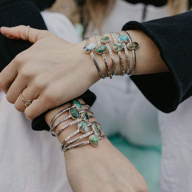 Stamped Cuff (White Water)