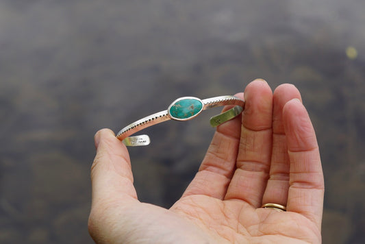 Stamped Cuff Bracelet (Emerald Valley)