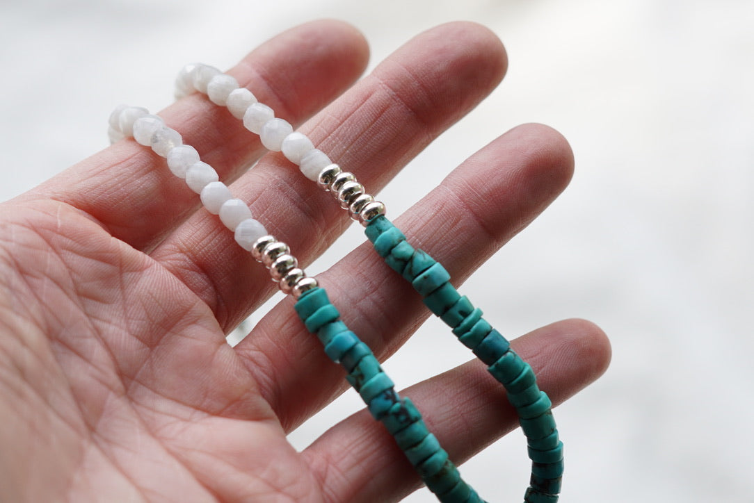 Metolius Necklace (Moonstone/Turquoise)