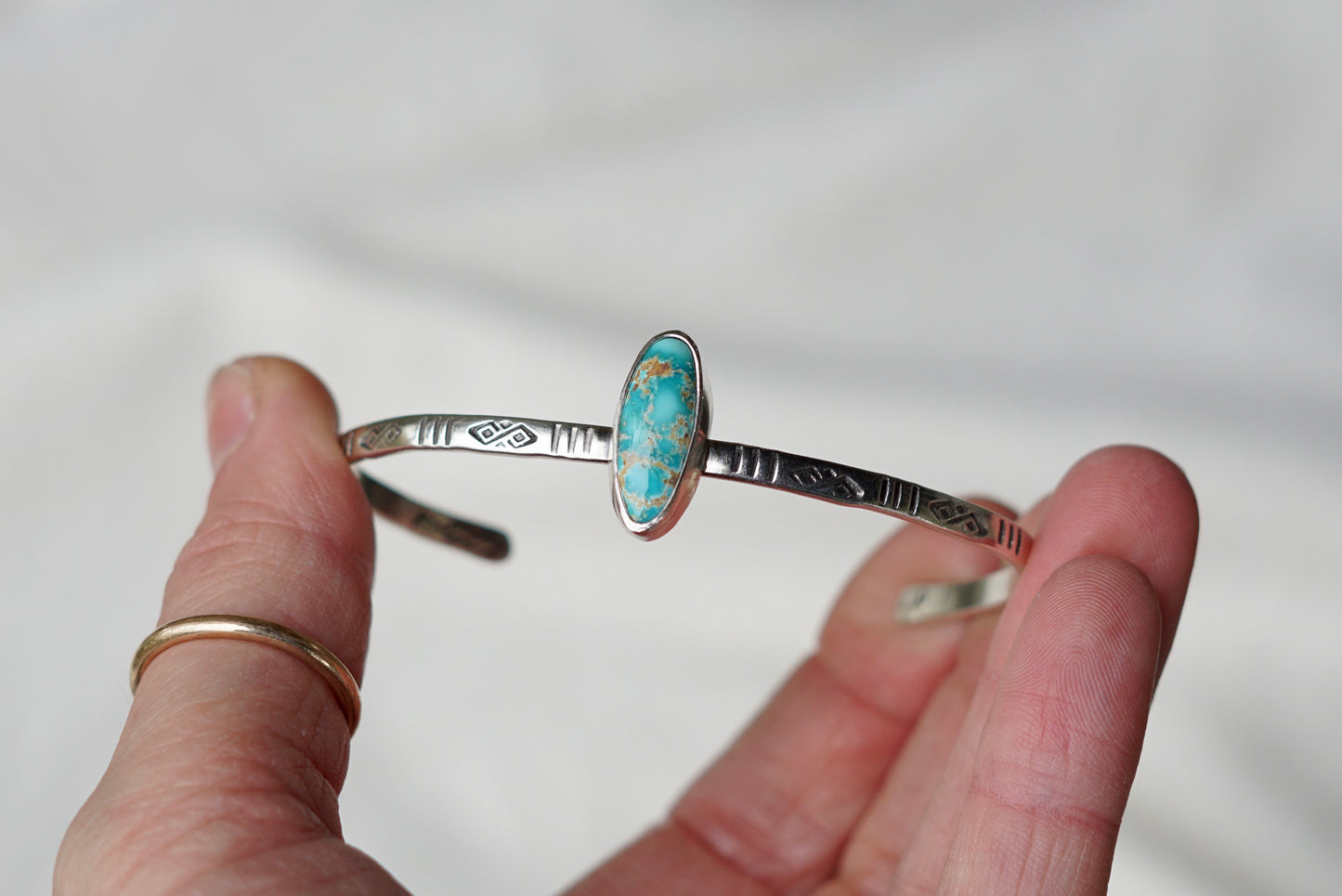 Stamped Cuff (Blue Bird)