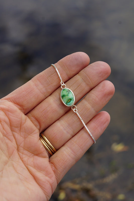 Box Chain Adjustable Bracelet (Verde Valley)