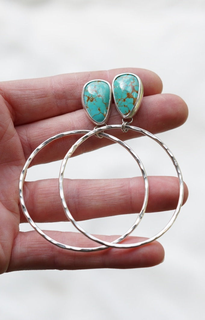 Hammered Organic Hoops (Sonoran Gem)